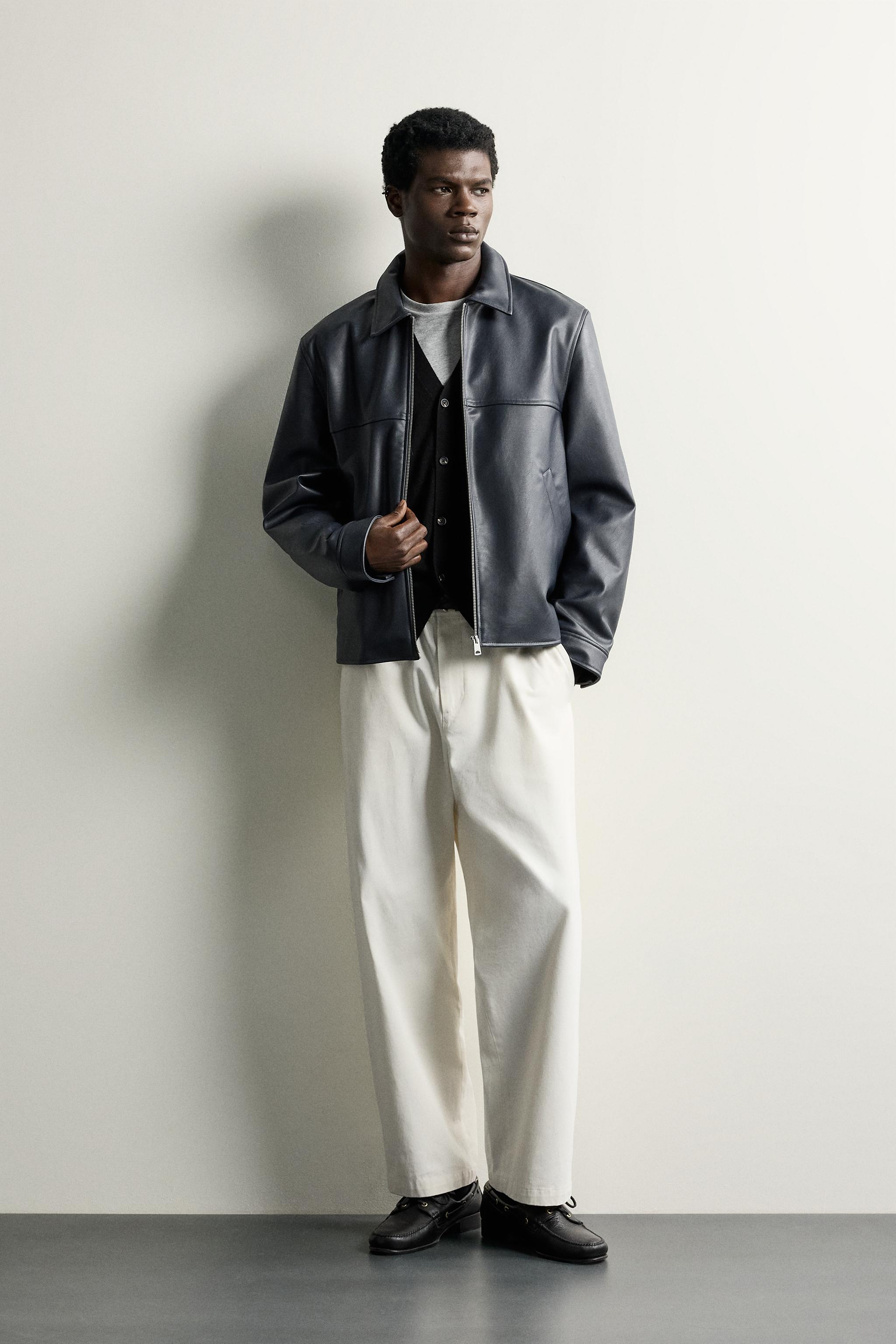 BLOUSON REGULAR FIT EFFET MATIÈRE SYNTHÉTIQUE